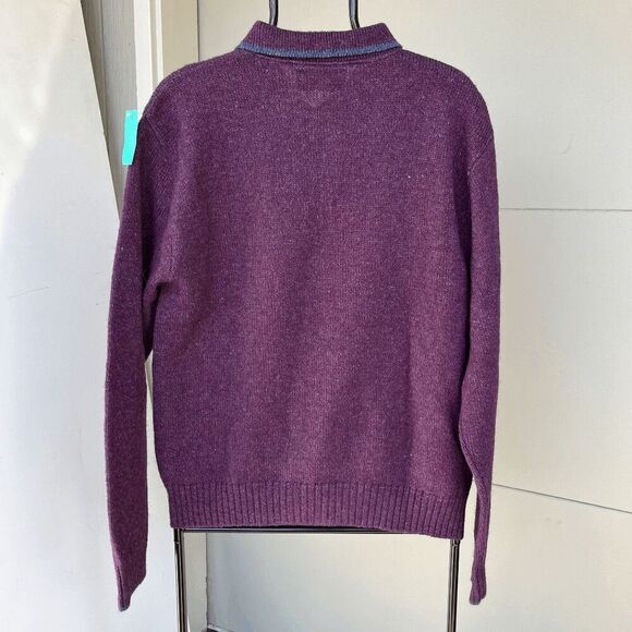 Vintage Country Store Purple Wool Knit Polo Sweater, NWOT, SZ L - Picture 5 of 5